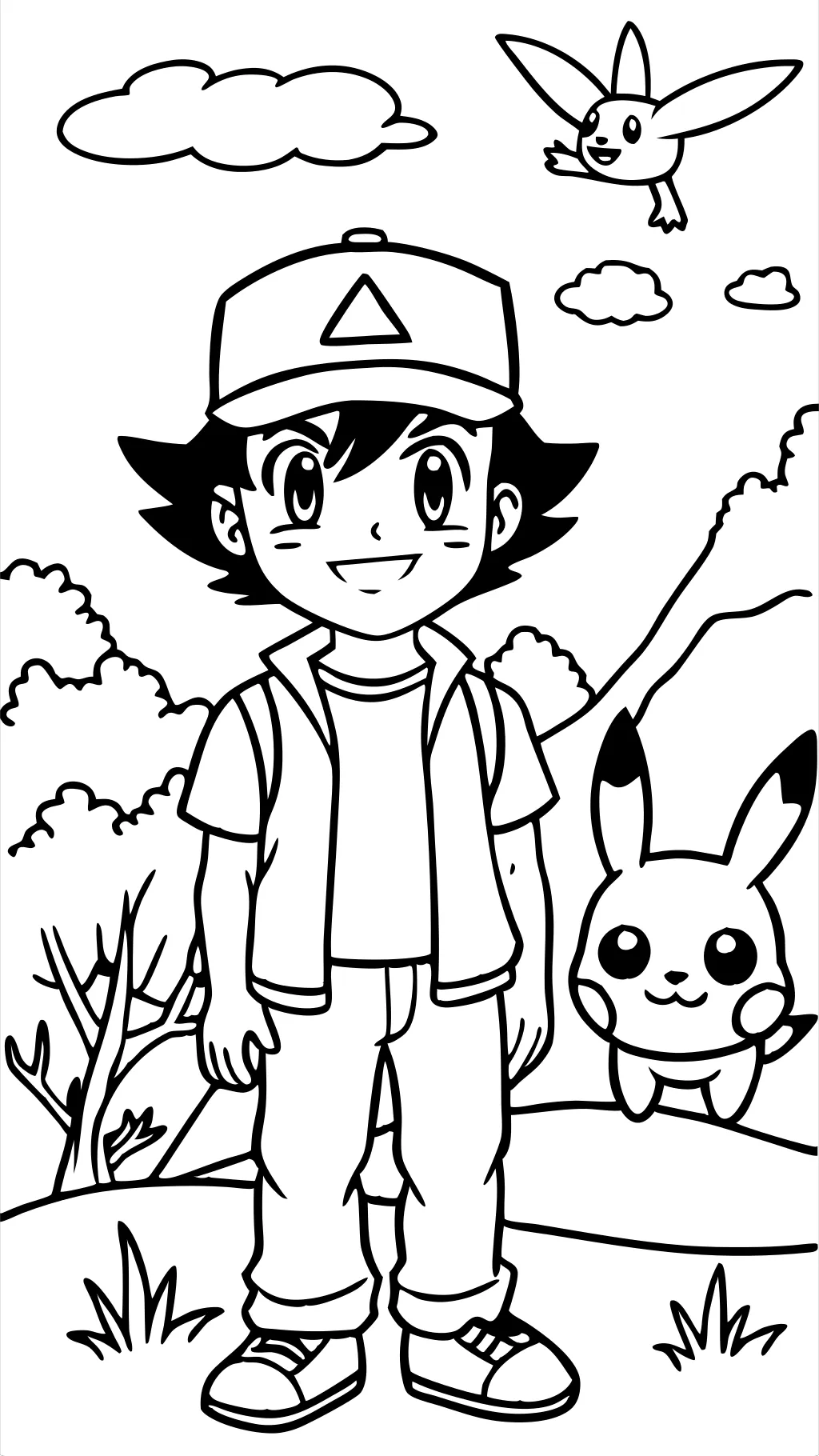 ash pokemon coloring pages